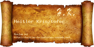 Heitler Krisztofer névjegykártya